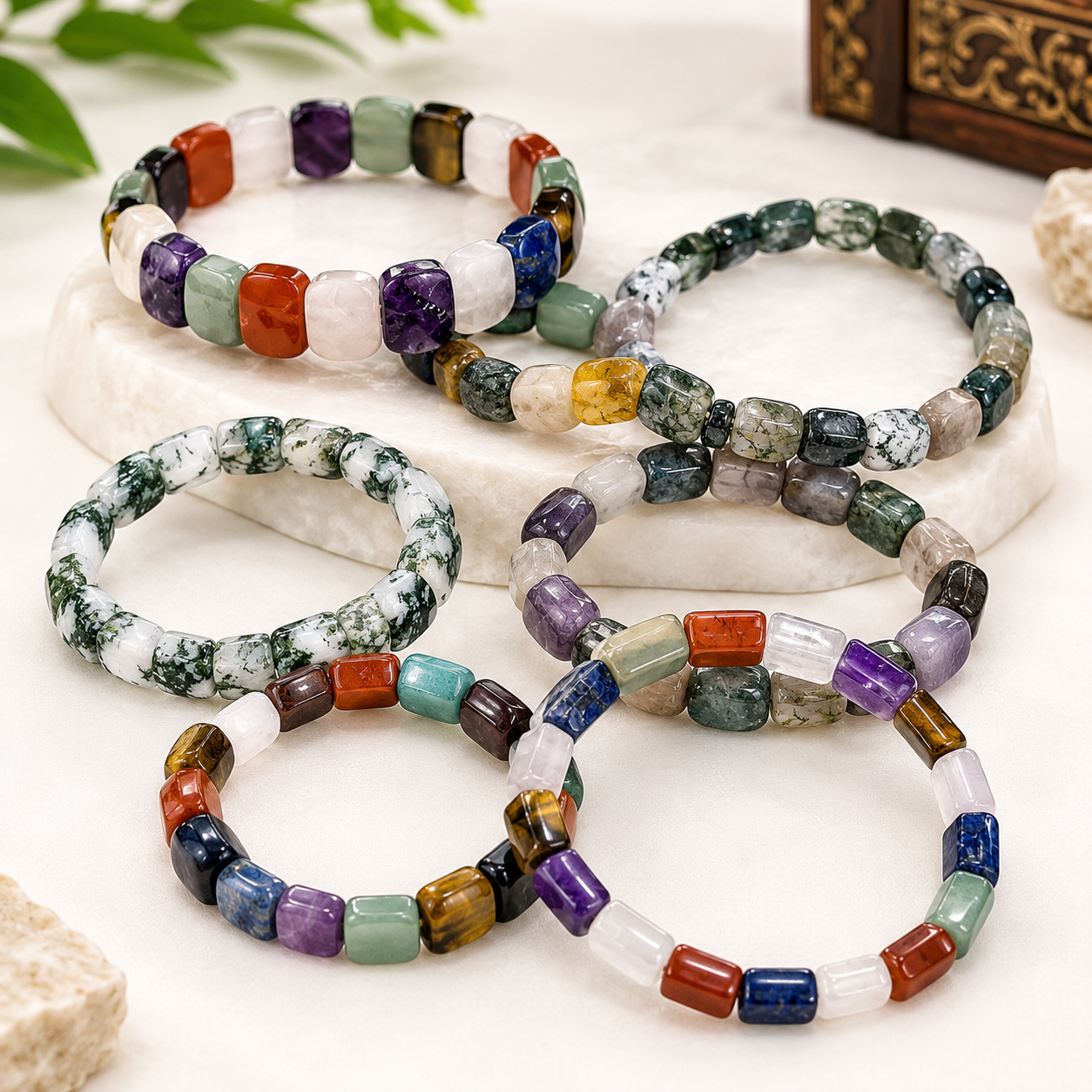 Multi Gemstone Bracelet – Natural Colorful Stone Bracelet